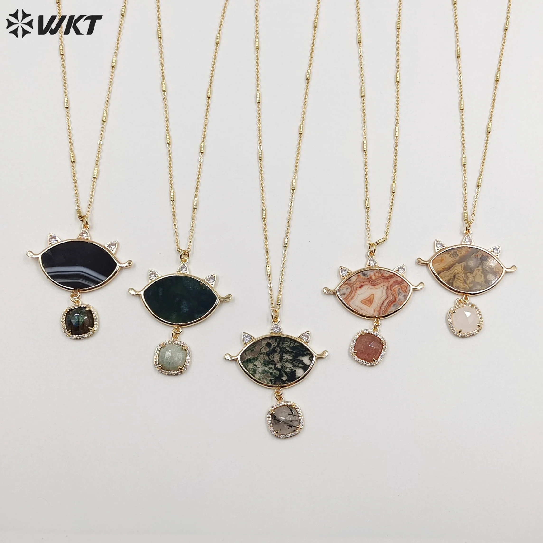 WT-N1444 Vintage Trendy Colored Gemstone And Cubic Zircon 18 Inch Long Adjustable Necklace Eye Design Birthday Present
WT-N1444 Vintage Trendy Colored Gemstone And Cubic Zircon 18 Inch Long Adjustable Necklace Eye Design Birthday Present