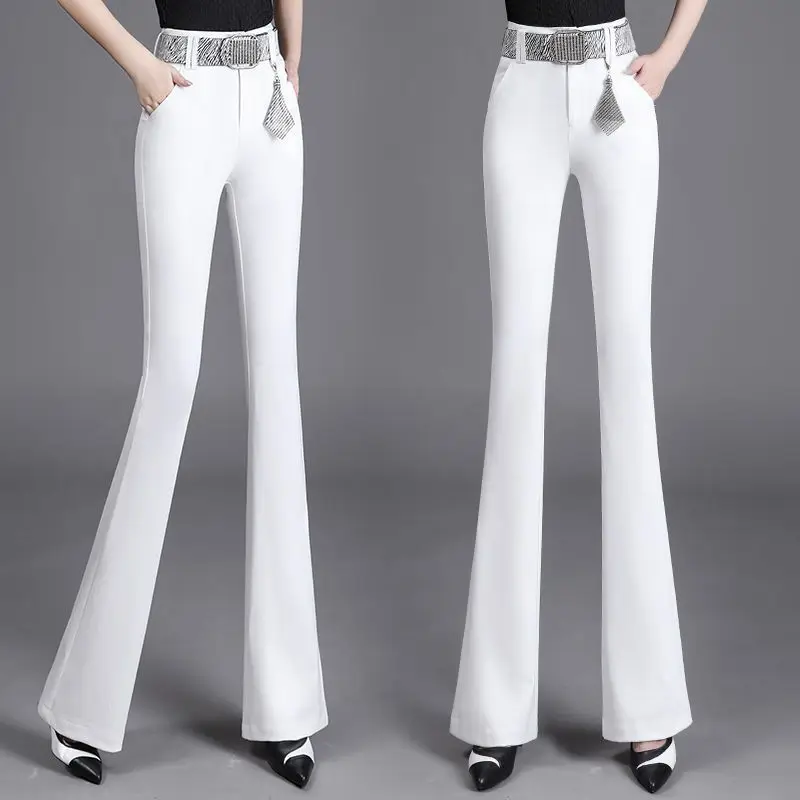 Office Lady Elastic Solid Color Flare Pants Spring Autumn New Korean Slim Suit Full Length Pants Women's Clothing with Belt A131
Office Lady Elastic Solid Color Flare Pants Spring Autumn New Korean Slim Suit Full Length Pants Women's Clothing with Belt A131
