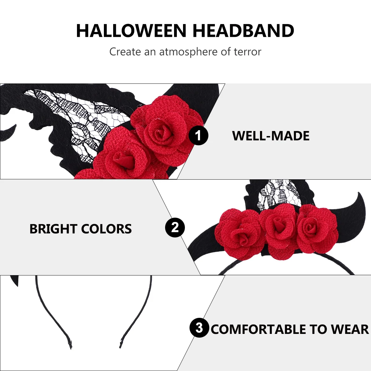 Halloween Headband Clasp Red Flower Hair Band Durable Decorative Props for Halloween Party Cosplay Costume Accessories
Halloween Headband Clasp Red Flower Hair Band Durable Decorative Props for Halloween Party Cosplay Costume Accessories