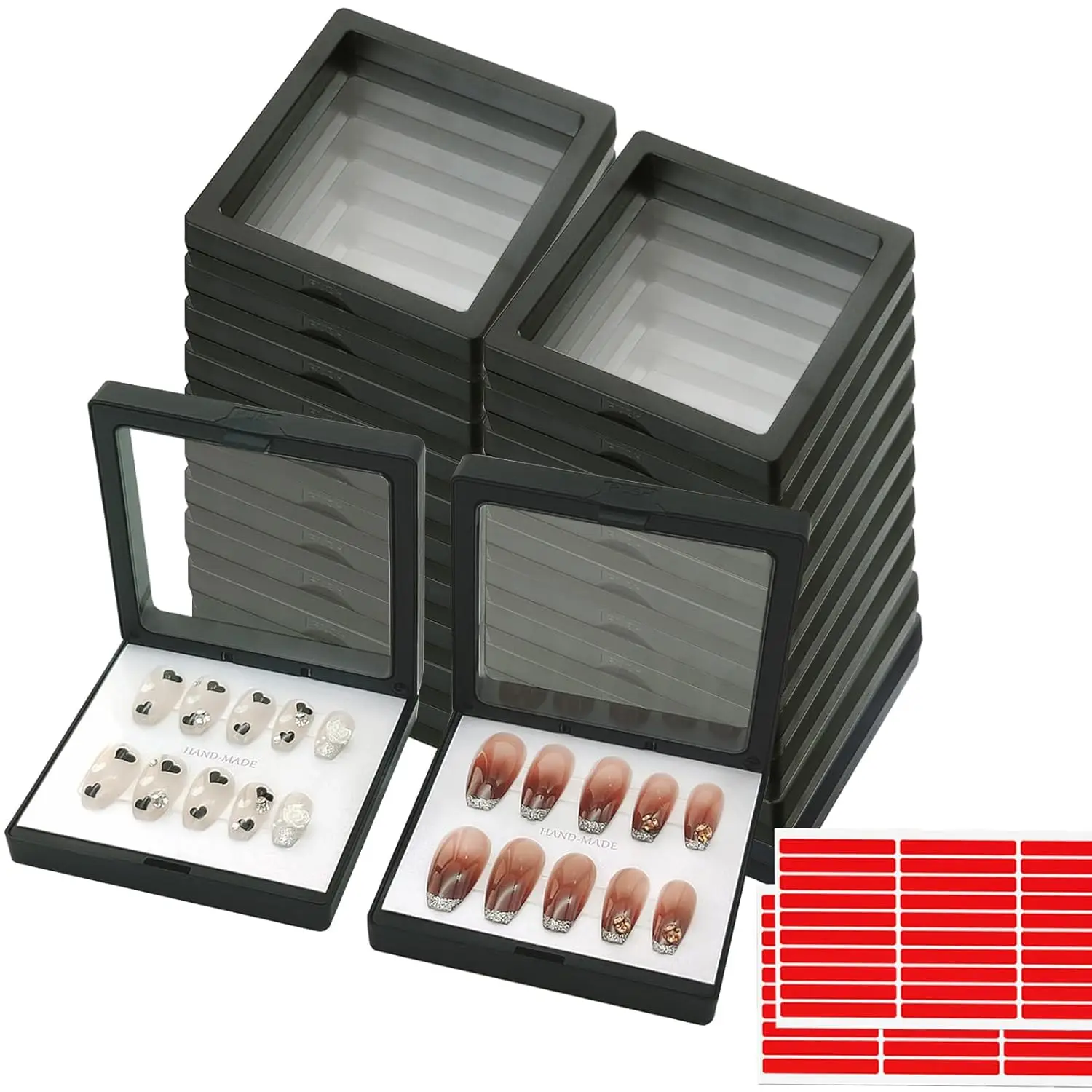 3D Floating Nail Display Box with 60 Adhesive Tapes - Black 3.5 inch
3D Floating Nail Display Box with 60 Adhesive Tapes - Black 3.5 inch
