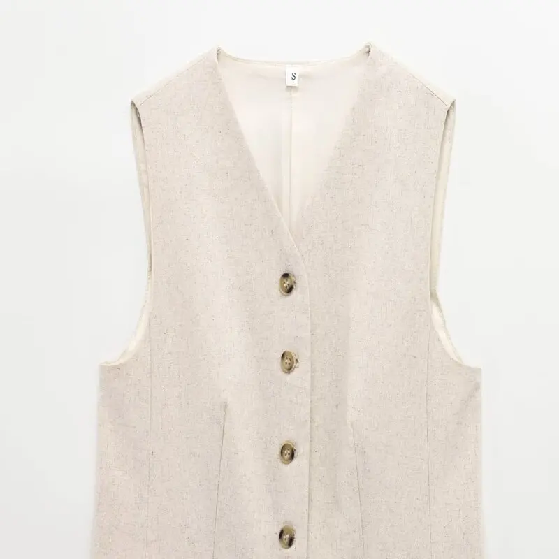 Comfortable Linen Blend Commuter Versatile Women's Vest Spring 2025 Faion Sli Single Button Closure Jaet
Comfortable Linen Blend Commuter Versatile Women's Vest Spring 2025 Faion Sli Single Button Closure Jaet