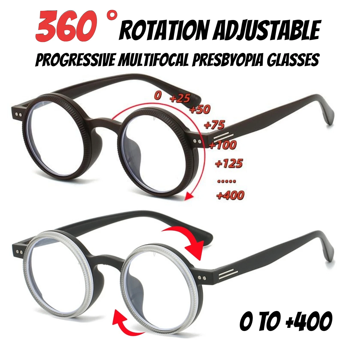 360°rotating Adjustable Anti-blue Light Glasses New Progressive Multifocal Presbyopia Glasses Neutral Farsightedness Glasses+4.0
360°rotating Adjustable Anti-blue Light Glasses New Progressive Multifocal Presbyopia Glasses Neutral Farsightedness Glasses+4.0