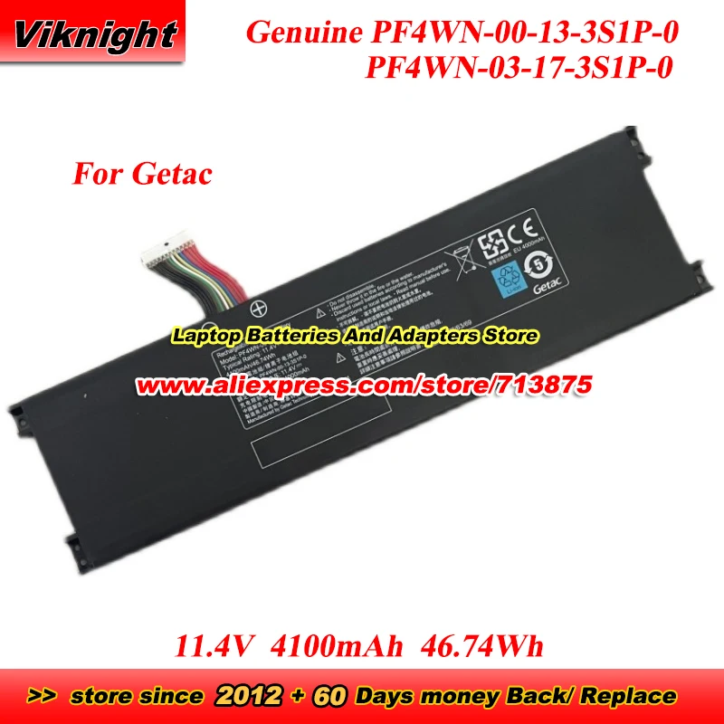 Genuine PF4WN-03-17-3S1P-0 PF4WN-03-3S1P-0 Battery for Getac Hasee HPFS01 KINGBOOK U43E1 U43S1 U45A1 U47T1 Mechrevo S1 S2 Air
Genuine PF4WN-03-17-3S1P-0 PF4WN-03-3S1P-0 Battery for Getac Hasee HPFS01 KINGBOOK U43E1 U43S1 U45A1 U47T1 Mechrevo S1 S2 Air