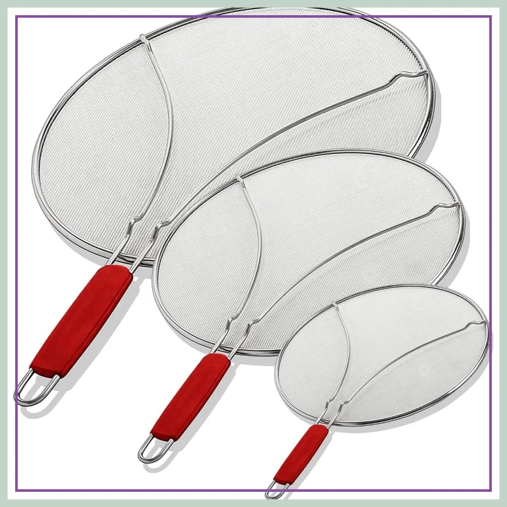 Set of 3 Splatter Screens – 13", 11.5", 9.5" Stainless Steel Fine Mesh, Comfort Grip Handles, Grease Guard for Frying Pans
Set of 3 Splatter Screens – 13", 11.5", 9.5" Stainless Steel Fine Mesh, Comfort Grip Handles, Grease Guard for Frying Pans