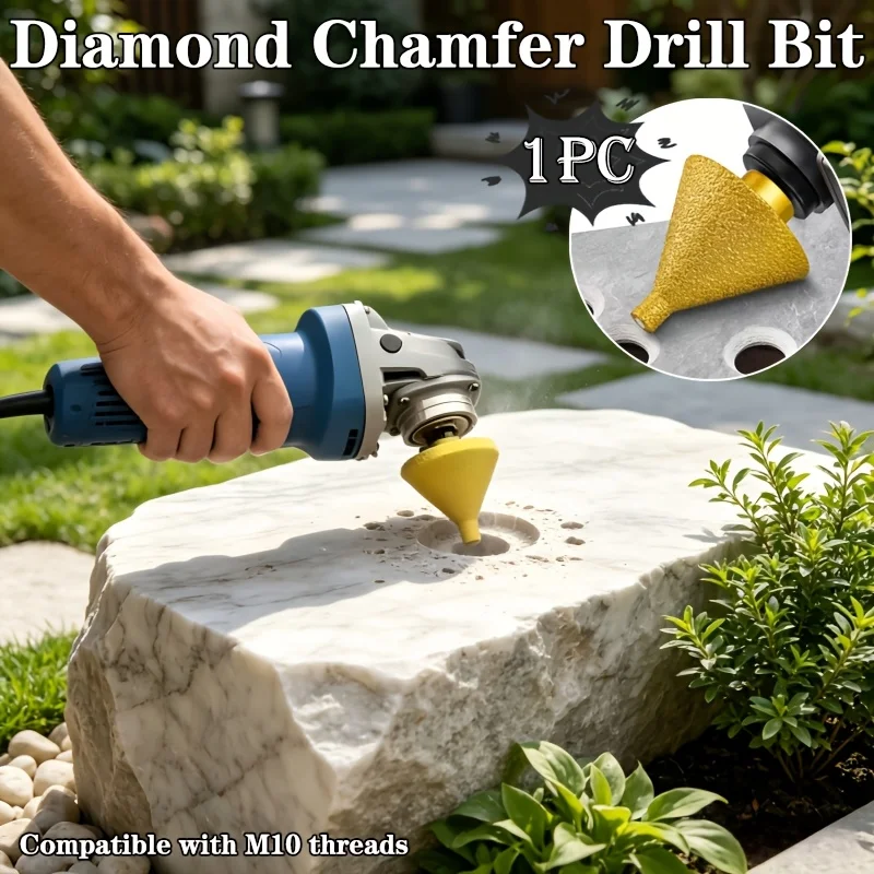 38mm Conical M10 Thread Diamond Chamfer Bit 3 In 1 Hole Cut Trimming Chamfer Cutter for Tile Marble Granite Ceramic Stone Drill
38mm Conical M10 Thread Diamond Chamfer Bit 3 In 1 Hole Cut Trimming Chamfer Cutter for Tile Marble Granite Ceramic Stone Drill