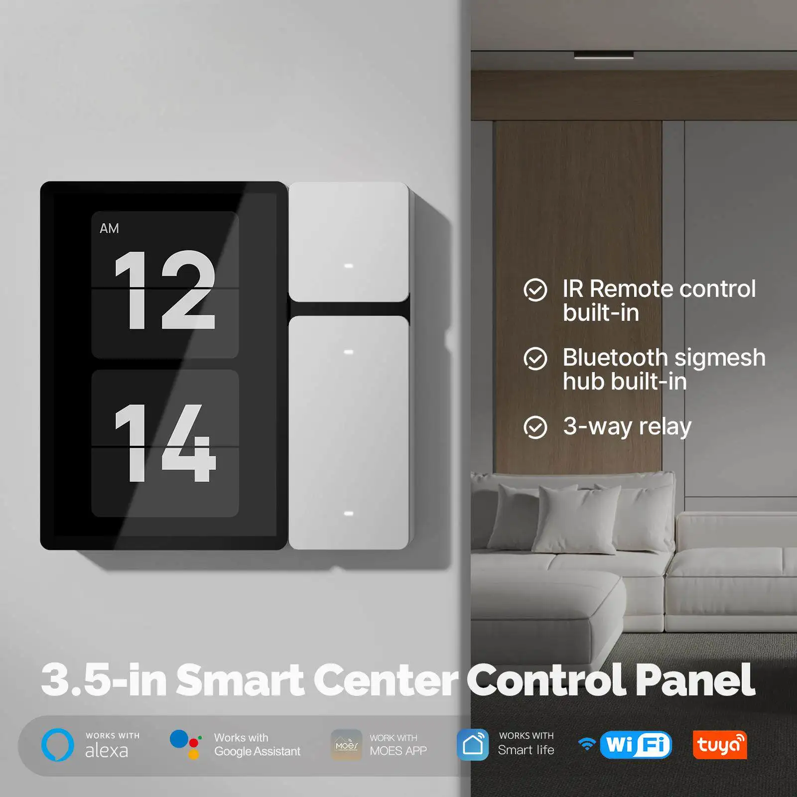 Entry-level Doodle Smart Mini Smart Central Control Screen GFF Architecture 3.5-inch Infrared Remote Control 3-way Button Switch