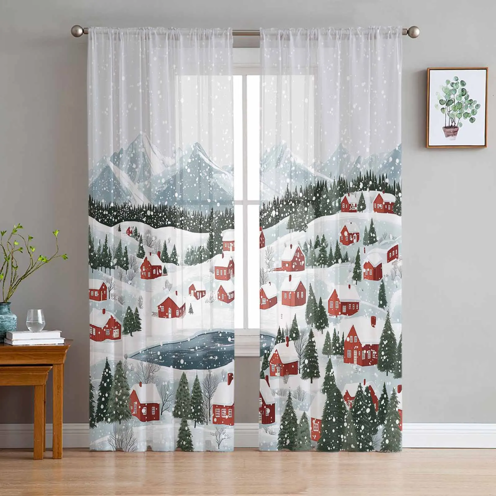 Christmas And Winter Snowflake Town Curtains Decorations For Home Window Tulle Curtains For Living Room Bedroom
Christmas And Winter Snowflake Town Curtains Decorations For Home Window Tulle Curtains For Living Room Bedroom