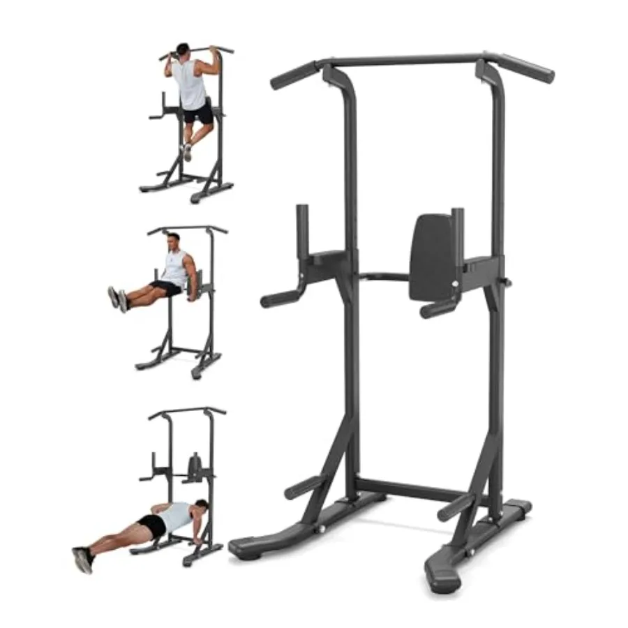Home gym pull-up bar free standing power tower dip station, steel construction, black finish, 450LBS capacity and multi-functio
Home gym pull-up bar free standing power tower dip station, steel construction, black finish, 450LBS capacity and multi-functio