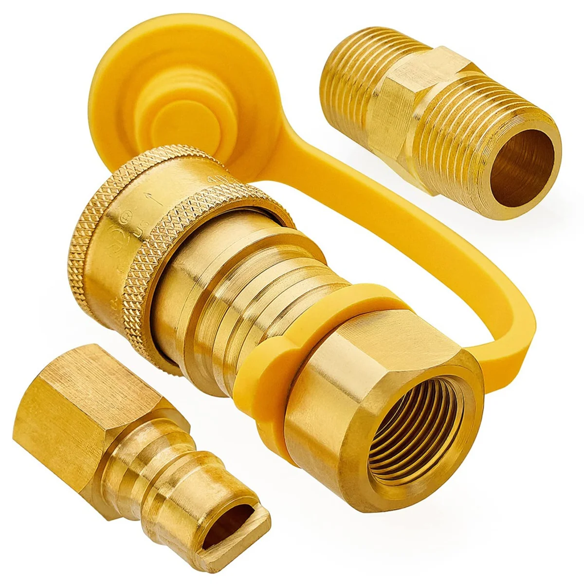 NEW 3/8 Inch Natural Gas Quick Connect Fittings, 100% Solid Brass LP Gas Propane Hose Quick Disconnect Kit
NEW 3/8 Inch Natural Gas Quick Connect Fittings, 100% Solid Brass LP Gas Propane Hose Quick Disconnect Kit