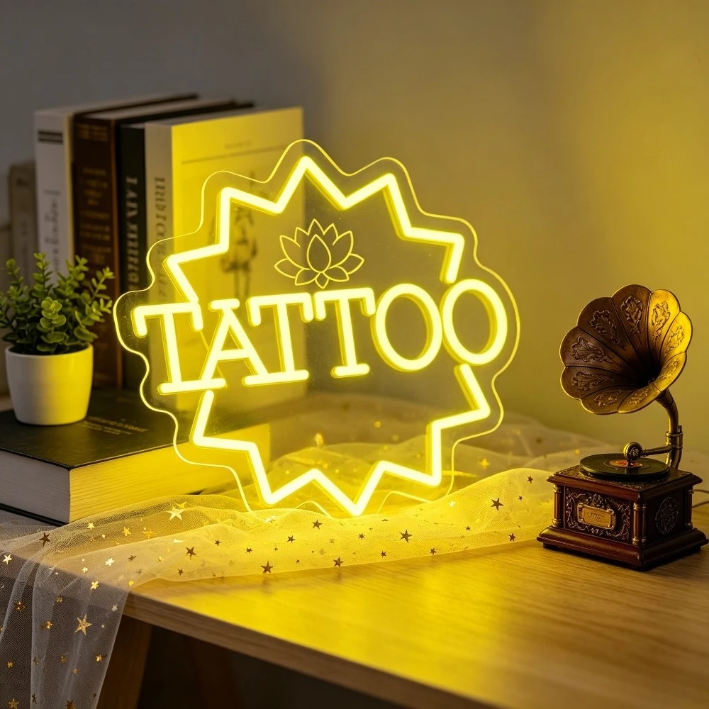 Tattoo Neon Sign LED Lotus Flower Neon Wall Art USB Night Light Aesthetic Room Decor Gift for Tattoo Lovers Studio Bedroom
Tattoo Neon Sign LED Lotus Flower Neon Wall Art USB Night Light Aesthetic Room Decor Gift for Tattoo Lovers Studio Bedroom