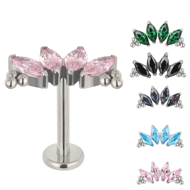 ASTM F136 Titanium PIERC 4 CZ Marquise With Tri-bead Cluster Threaded Top Ear Cartilage Earrings Lip Ring Stud Piercing Jewelry
ASTM F136 Titanium PIERC 4 CZ Marquise With Tri-bead Cluster Threaded Top Ear Cartilage Earrings Lip Ring Stud Piercing Jewelry