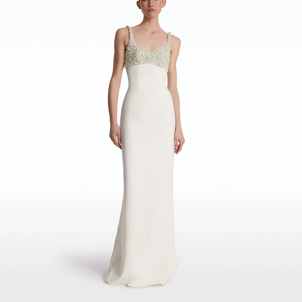 Customized Temperament Jersey Spaghetti Straps Pearls Evening Dress Sexy V-Neck Sleeveless Special Occasion Gowns Custom Size
Customized Temperament Jersey Spaghetti Straps Pearls Evening Dress Sexy V-Neck Sleeveless Special Occasion Gowns Custom Size