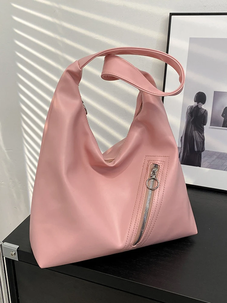 Trendy Fashion Female Single Shoulder Bag Simple Pu Leather Large Capacity Textured Zipper Solid Color Women Handbag For Travel
Trendy Fashion Female Single Shoulder Bag Simple Pu Leather Large Capacity Textured Zipper Solid Color Women Handbag For Travel