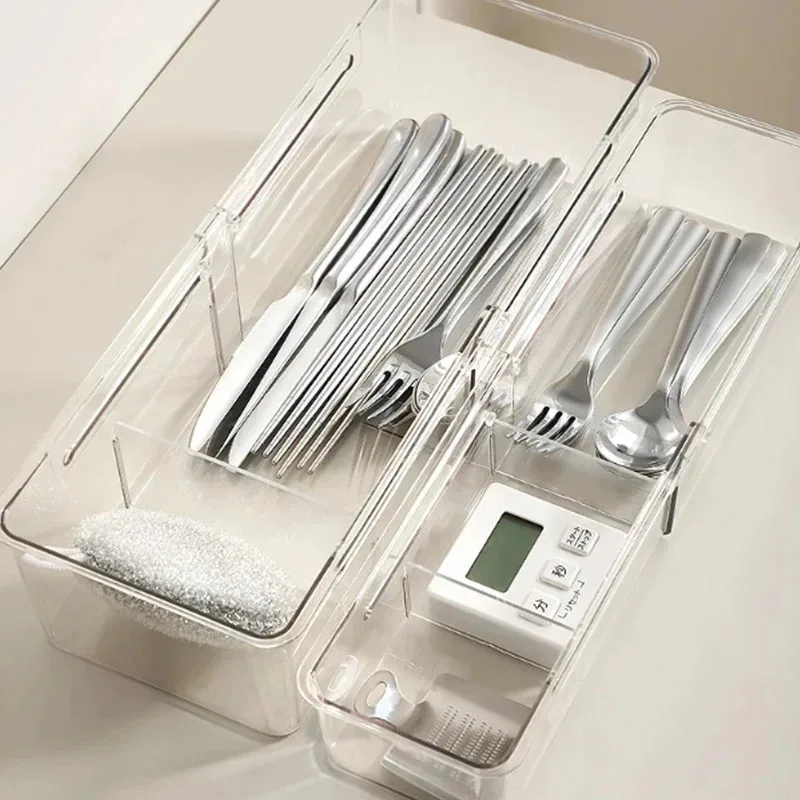 Drawer Organizer Box Home Retractable Sorting Kitchen Compartments Underwear Desktop Cutlery Storage Box Classification Sock Box