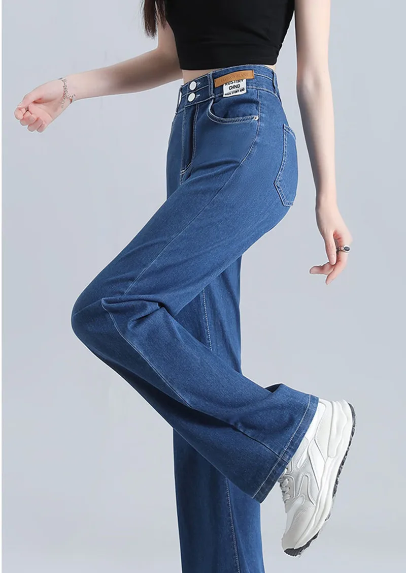 Women Jeans Hight Waist Fashion Elastic Waist Double Button Denim Pant Female Straight Leg Streetwear Thin Summer Baggy Trousers
Women Jeans Hight Waist Fashion Elastic Waist Double Button Denim Pant Female Straight Leg Streetwear Thin Summer Baggy Trousers