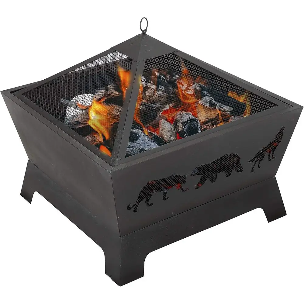 26 inch ire Pits or Outside Square irt Wood Burning ireplace Heavy Duty Steel Patio irt Bowl with Sn Waterproo Cover and Poker o
26 inch ire Pits or Outside Square irt Wood Burning ireplace Heavy Duty Steel Patio irt Bowl with Sn Waterproo Cover and Poker o