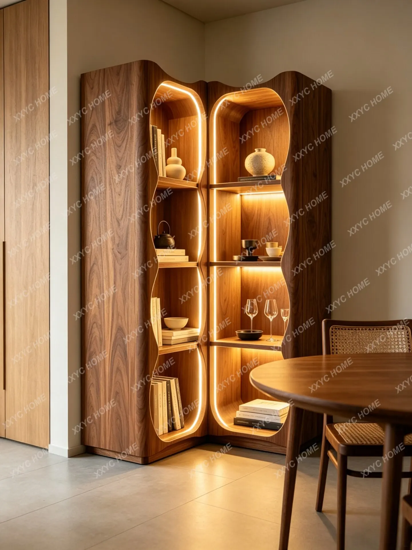 Solid wood floor corner cabinet bookshelf high-end display cabinet light luxury storage cabinet
Solid wood floor corner cabinet bookshelf high-end display cabinet light luxury storage cabinet