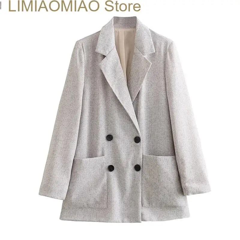 New Chic Linen Blazer Women Autumn Long Sleeve Notched Pocket Double Breasted Female Jacket Elegant Casual Lady Outwear
New Chic Linen Blazer Women Autumn Long Sleeve Notched Pocket Double Breasted Female Jacket Elegant Casual Lady Outwear