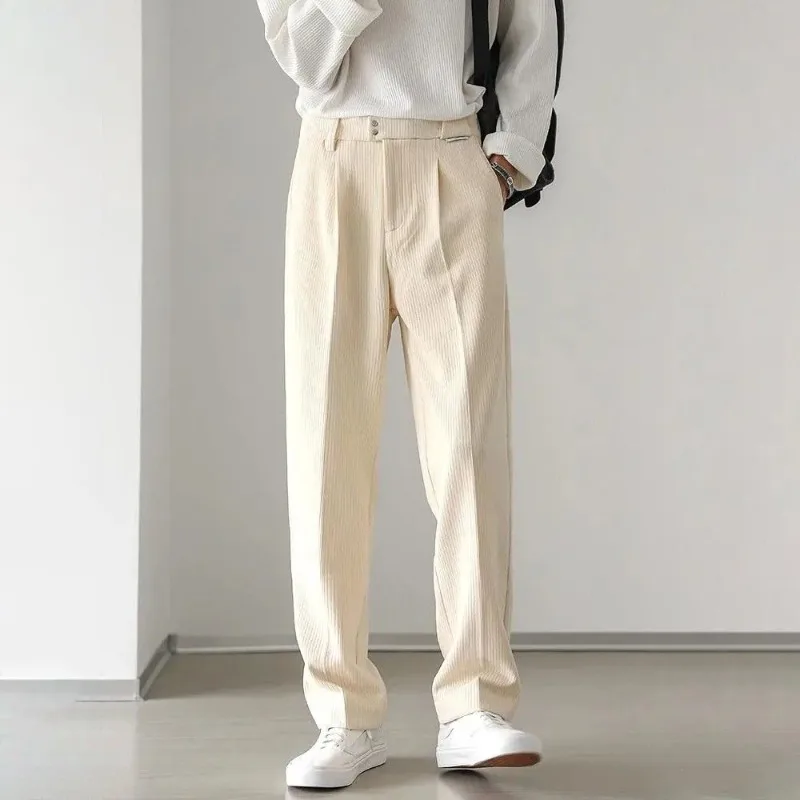 Spring Cleanfit Casual Pants Men's Regular Straight Leg Pants Korean Style Simple Solid Versatile Corduroy Trousers Trendy
Spring Cleanfit Casual Pants Men's Regular Straight Leg Pants Korean Style Simple Solid Versatile Corduroy Trousers Trendy