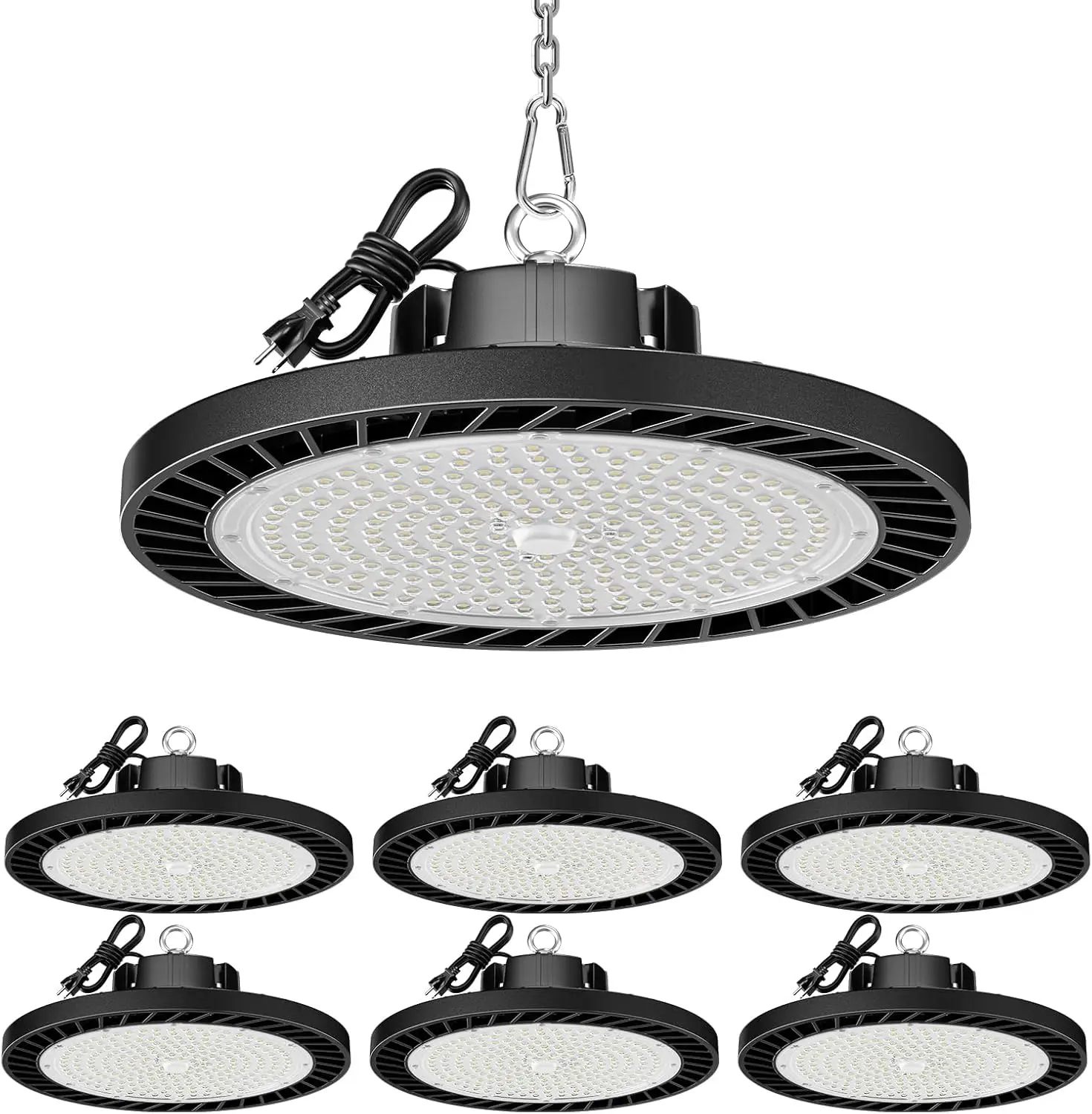 Светодиодные светильники UFO High Bay 150W, 6 штук, сверхъяркий дневной свет для гаража, мастерской, склада, кабель питания в комплекте
Светодиодные светильники UFO High Bay 150W, 6 штук, сверхъяркий дневной свет для гаража, мастерской, склада, кабель питания в комплекте
