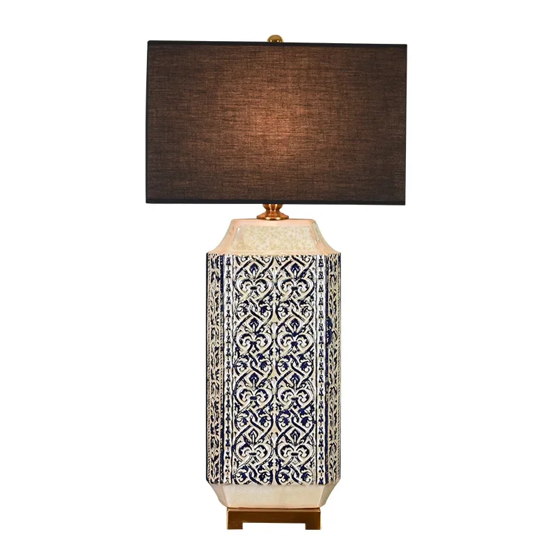 Simple and creative American ceramic desk lamp for home use, warm wedding room bedroom bedside lamp
Simple and creative American ceramic desk lamp for home use, warm wedding room bedroom bedside lamp