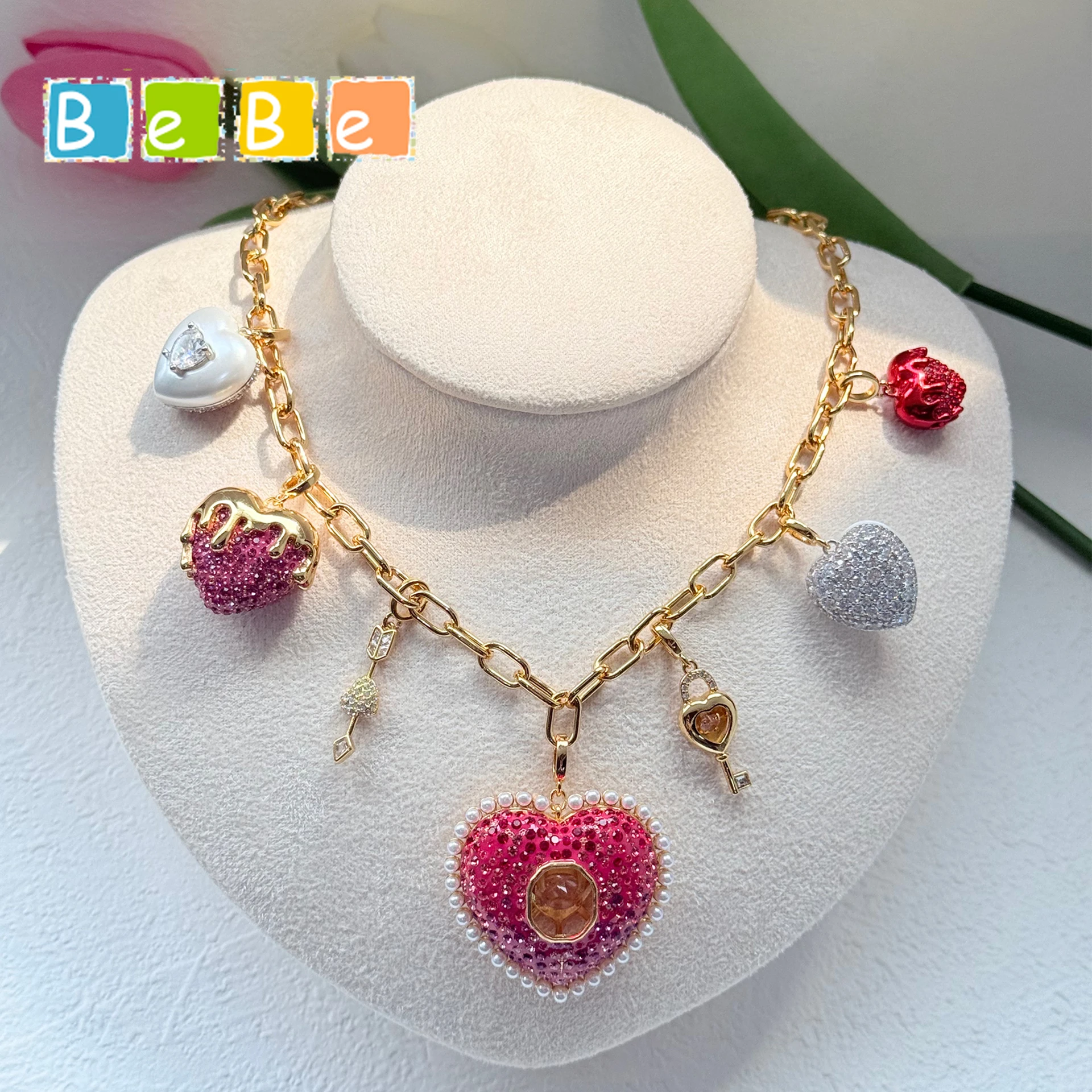 2026 High Quality Anniversary Jewelry Set Charm Pink Heart Shaped Crystal Fashion Necklace Ring Bracelet Romantic Gift for Women
2026 High Quality Anniversary Jewelry Set Charm Pink Heart Shaped Crystal Fashion Necklace Ring Bracelet Romantic Gift for Women
