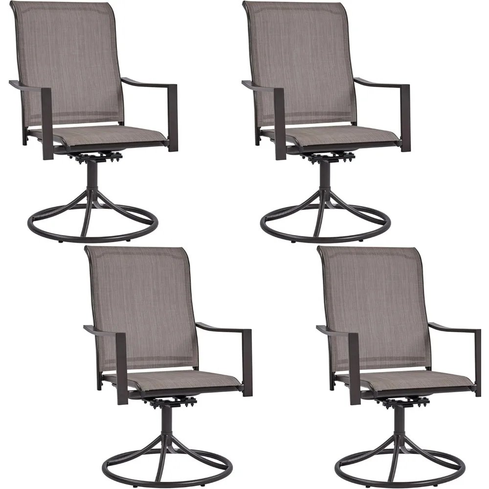 Outdoor Patio Swivel Chairs, Set of 4 Rocker Dining Chairs with Texteline Fabric and Metal Frame for Lawn Deck Backyard, Brown
Outdoor Patio Swivel Chairs, Set of 4 Rocker Dining Chairs with Texteline Fabric and Metal Frame for Lawn Deck Backyard, Brown