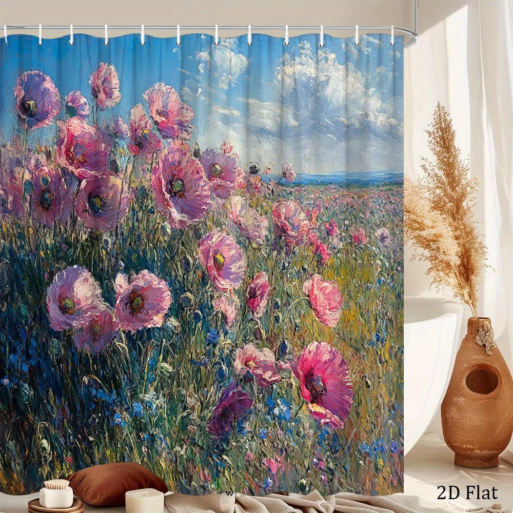 Импрессионистская занавеска для душа «Поле маков» с розовыми цветами, принт под масляную живопись, полиэстеровая занавеска для ванной с крючками для цветочного декора
Импрессионистская занавеска для душа «Поле маков» с розовыми цветами, принт под масляную живопись, полиэстеровая занавеска для ванной с крючками для цветочного декора