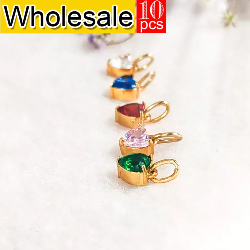 women 10PCS Heart-shaped Zircon Pendant Charm Stainless Steel for Making Necklace Accessaries Bracelet for DIY Woman Jewelry
women 10PCS Heart-shaped Zircon Pendant Charm Stainless Steel for Making Necklace Accessaries Bracelet for DIY Woman Jewelry