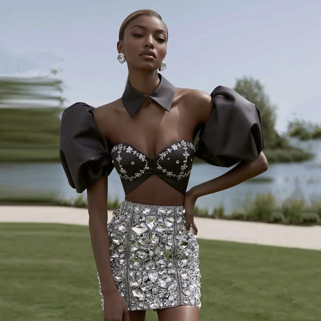 Off Shoulder Party Top Beaded Draped Sleeves No Skirt Custom Made Short Beading Tops Women Sweetheart High Couture
Off Shoulder Party Top Beaded Draped Sleeves No Skirt Custom Made Short Beading Tops Women Sweetheart High Couture