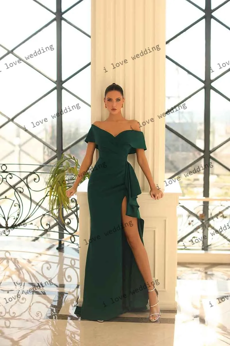 Evening Dresses 2025 Emerald Wedding Party Dress For Woman Off The Shoulder Satin V-Neck Mermaid Elegant Prom Dresses Customized
Evening Dresses 2025 Emerald Wedding Party Dress For Woman Off The Shoulder Satin V-Neck Mermaid Elegant Prom Dresses Customized