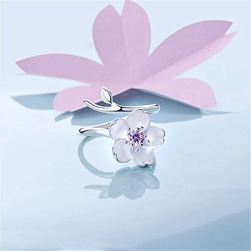 Buyee 925 Sterling Silver Flower Ring Finger Cute Peach Blossom Zircon Open Ring for Women Fashion Fine Jewelry Circle Gift
Buyee 925 Sterling Silver Flower Ring Finger Cute Peach Blossom Zircon Open Ring for Women Fashion Fine Jewelry Circle Gift