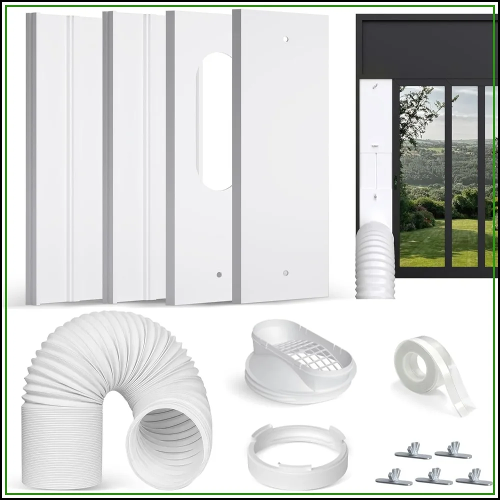Upgraded Portable AC Window Vent Kit, 5.9ft Hose, 4 Slide Plates, Universal Coupler, Adjustable for Horizontal & Vertical Windows
Upgraded Portable AC Window Vent Kit, 5.9ft Hose, 4 Slide Plates, Universal Coupler, Adjustable for Horizontal & Vertical Windows