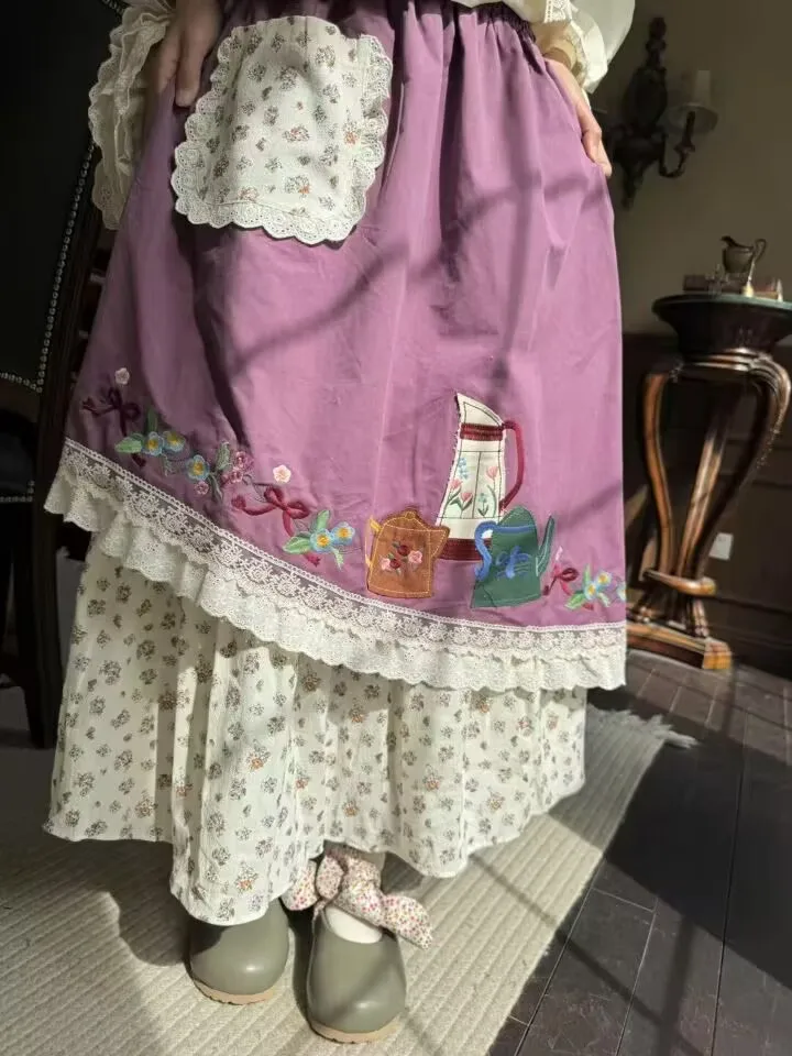 Spring Autumn Women Vintage Elastic Waist Skirts Sweet Patchwork Floral Casual Japanese Mori Girl Cotton A-Line Skirt
Spring Autumn Women Vintage Elastic Waist Skirts Sweet Patchwork Floral Casual Japanese Mori Girl Cotton A-Line Skirt