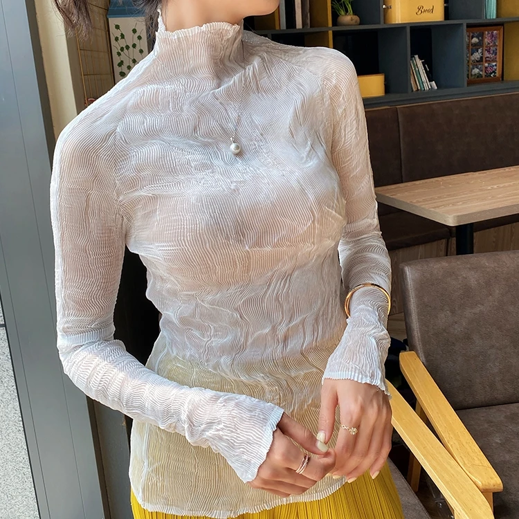 2023 New Pleated Turtleneck Lace Bottoming Shirt Women Inner Wear All-match High Neck Sexy Slim Long Sleeve T-shirt Tops
2023 New Pleated Turtleneck Lace Bottoming Shirt Women Inner Wear All-match High Neck Sexy Slim Long Sleeve T-shirt Tops
