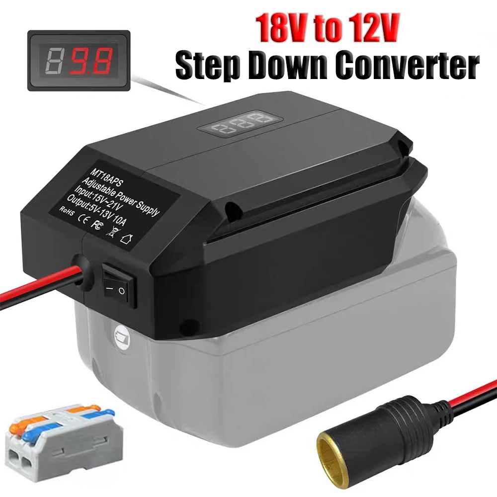 DC 18V To 12V Step Down Converter Power Tools Adapter For Milwaukee Cigarette Lighter Voltage Regulator for Makita 18V Battery
DC 18V To 12V Step Down Converter Power Tools Adapter For Milwaukee Cigarette Lighter Voltage Regulator for Makita 18V Battery