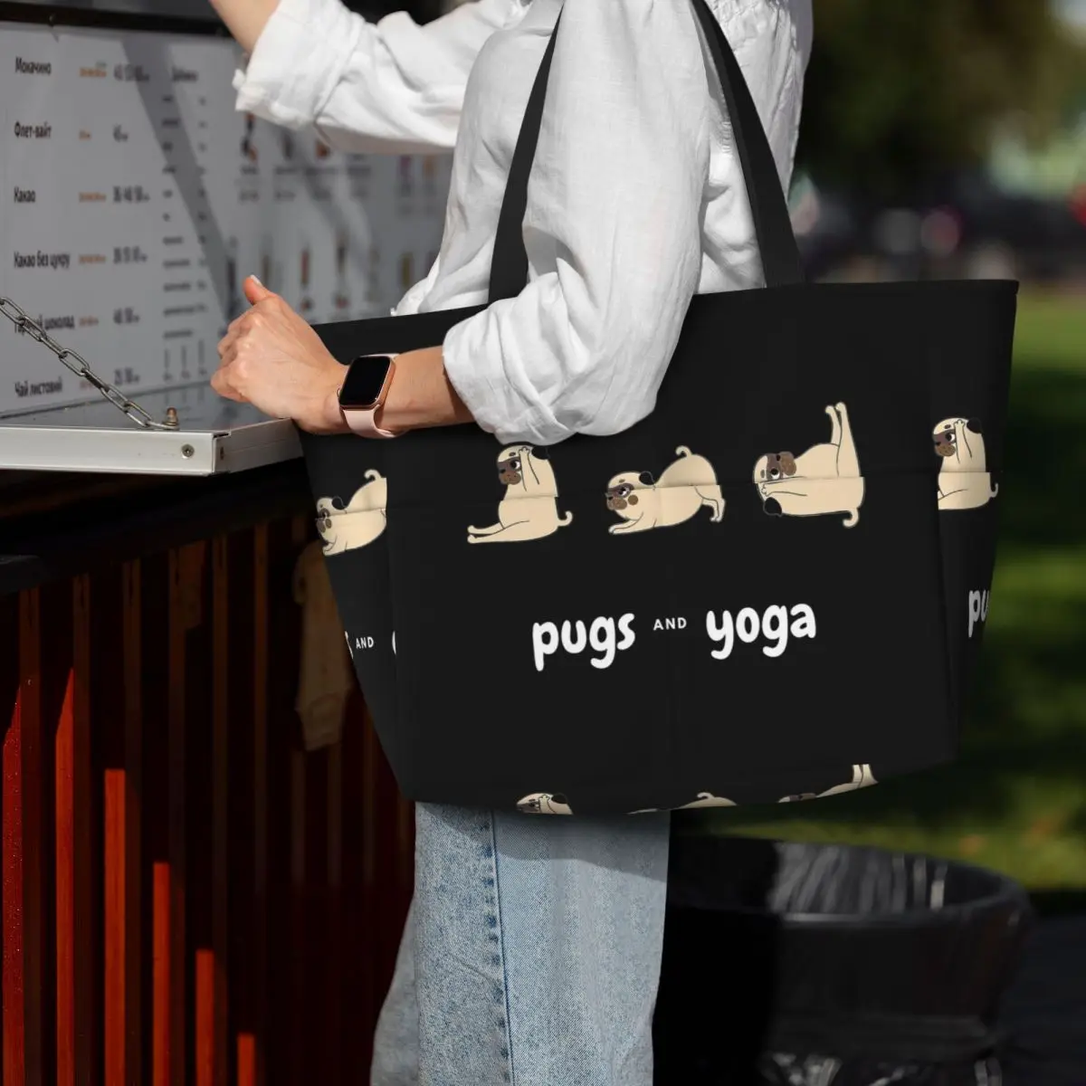 Pug Yoga Beach Tote Bag Sport Gym Yoga Duffle Large Tote Bag Women Travel Bag Fitness bag
Pug Yoga Beach Tote Bag Sport Gym Yoga Duffle Large Tote Bag Women Travel Bag Fitness bag