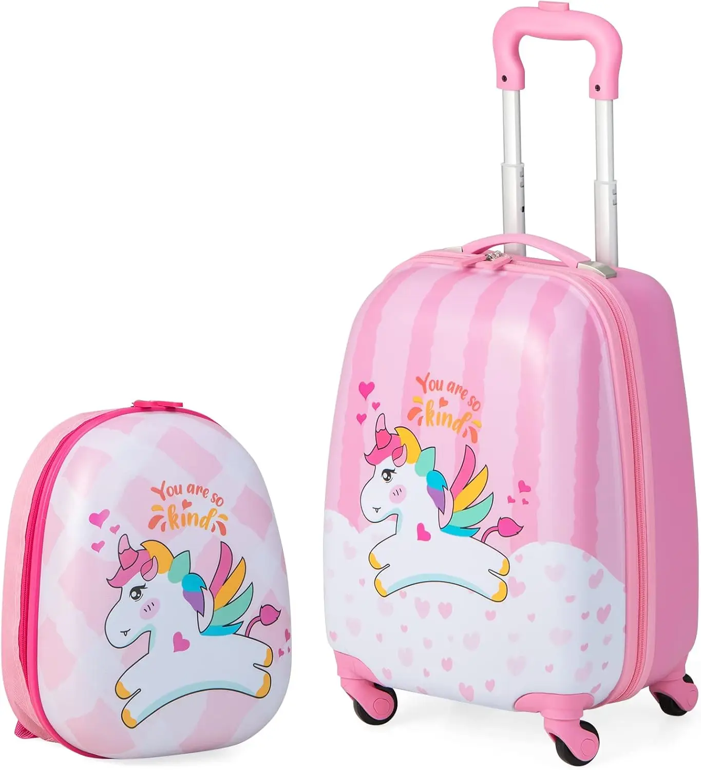 BABY JOY 2 Pcs Kids Luggage Set, 16" Carry-on Luggage Trolley Case & 12" Backpack w/Rolling Wheels, Retractable Handle,
BABY JOY 2 Pcs Kids Luggage Set, 16" Carry-on Luggage Trolley Case & 12" Backpack w/Rolling Wheels, Retractable Handle,