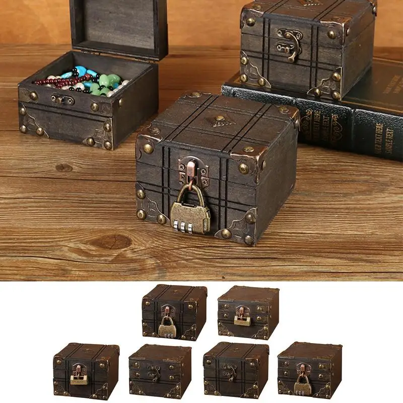 Vintage Wooden Jewelry Box Mini treasure Lock box Jewelry Storage Treasure Pearl Box Desktop Organizer gift For girls home Kids
Vintage Wooden Jewelry Box Mini treasure Lock box Jewelry Storage Treasure Pearl Box Desktop Organizer gift For girls home Kids