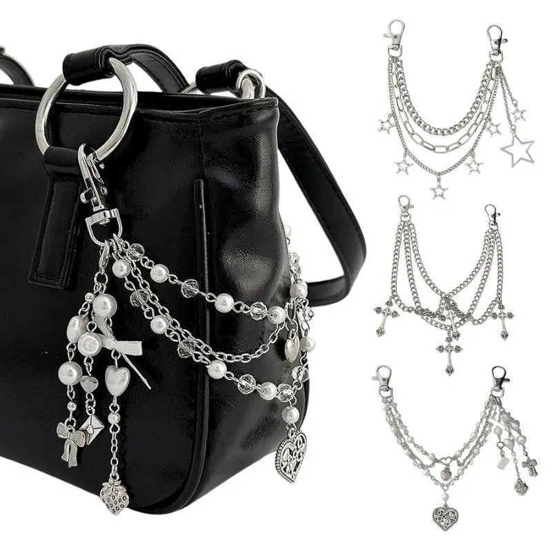 Y2K Pearl Bag Chain Strawberry Love Heart Bow Pendant Chain Strap For Bags Multi-layer Bag Chain Handbag DIY Handles Accessories
Y2K Pearl Bag Chain Strawberry Love Heart Bow Pendant Chain Strap For Bags Multi-layer Bag Chain Handbag DIY Handles Accessories