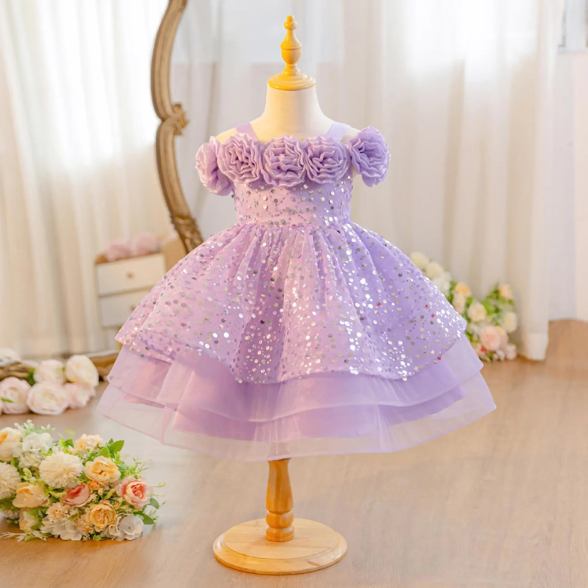 Flower Girls Sequins Birthday Wedding Party Ball Gowns Kids Child Formal Pageant Holiday Dresses 1-6 Years
Flower Girls Sequins Birthday Wedding Party Ball Gowns Kids Child Formal Pageant Holiday Dresses 1-6 Years