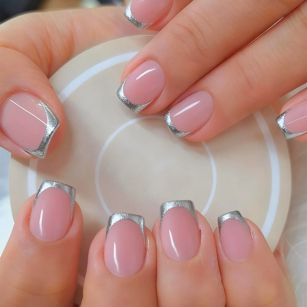 Short Medium fake nails for women girls french style golden silver red edge frame Square nail tips press on false nail art set
Short Medium fake nails for women girls french style golden silver red edge frame Square nail tips press on false nail art set