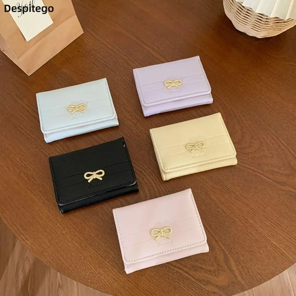 Multi-card Slot Trifold Short Wallet Simple Solid Color Women Bow Wallet Short Folding Card Bag
Multi-card Slot Trifold Short Wallet Simple Solid Color Women Bow Wallet Short Folding Card Bag