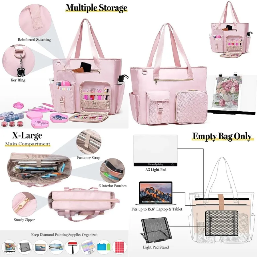 Diamond Painting Carrying Case for A3 Light Pad, Diamond Painting Storage Bag with Padded Sleeve to Hold A3 LED Light Box and D
Diamond Painting Carrying Case for A3 Light Pad, Diamond Painting Storage Bag with Padded Sleeve to Hold A3 LED Light Box and D