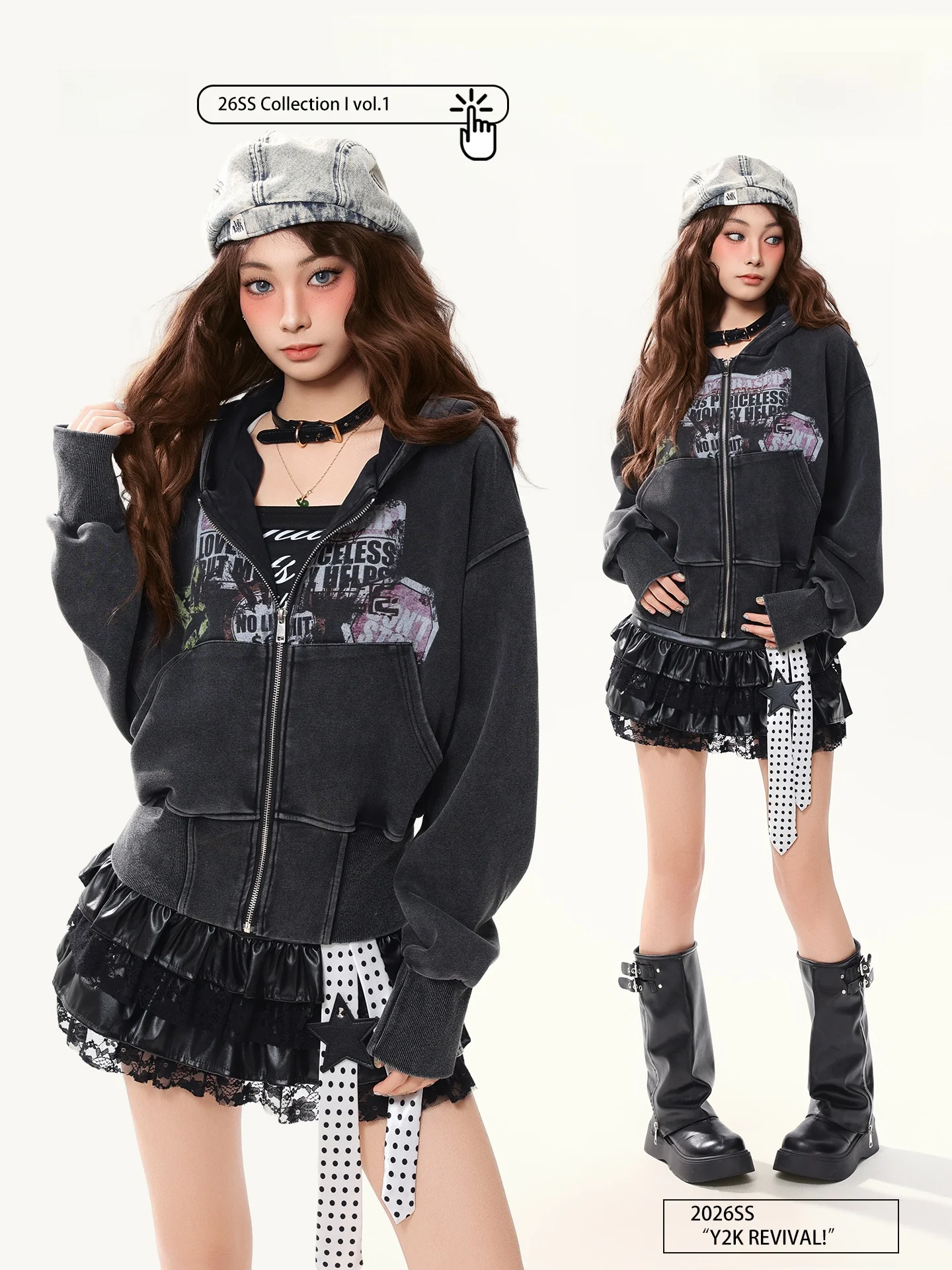 PBB American Retro Waed Hoodie Women's Early Spring 2026 Street Print Zipper Top Coat Loose Fit Cotton Polyester Casual Sle
PBB American Retro Waed Hoodie Women's Early Spring 2026 Street Print Zipper Top Coat Loose Fit Cotton Polyester Casual Sle