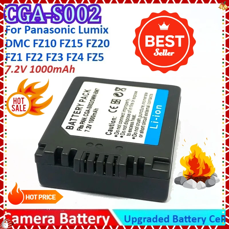 1000mAh 7.2V CGA-S002 CGA S002 S002E S002A Camera Battery+Charger for Panasonic Lumix DMC FZ10 FZ15 FZ20 FZ1 FZ2 FZ3 FZ4 FZ5
1000mAh 7.2V CGA-S002 CGA S002 S002E S002A Camera Battery+Charger for Panasonic Lumix DMC FZ10 FZ15 FZ20 FZ1 FZ2 FZ3 FZ4 FZ5