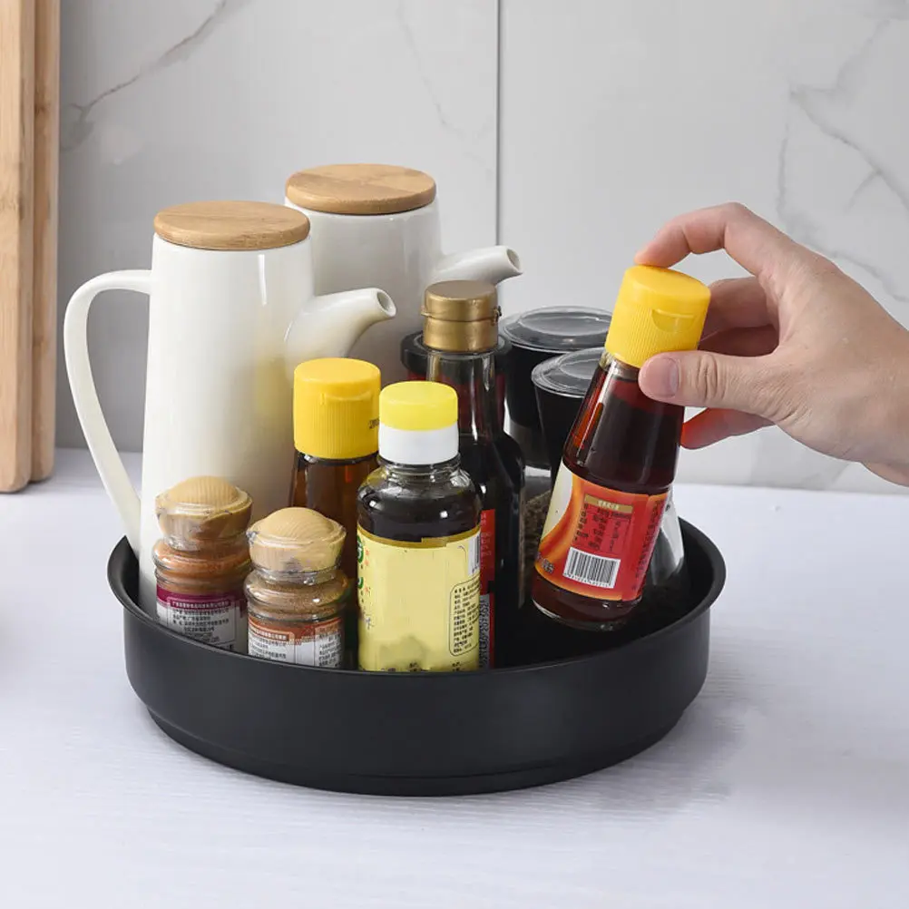 1Pcs Rotating Seasoning Storage Tray Black Kitchen Desktop Fruit Plate Sundries Holder Multipurpose Storage Organizer
1Pcs Rotating Seasoning Storage Tray Black Kitchen Desktop Fruit Plate Sundries Holder Multipurpose Storage Organizer