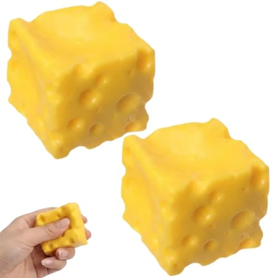 2Pcs Cheese Squeeze Ball, Cheese Ornament, Soft Textured, Portable Squeeze Ball for Classroom Breaks, Entertainment and Commute
2Pcs Cheese Squeeze Ball, Cheese Ornament, Soft Textured, Portable Squeeze Ball for Classroom Breaks, Entertainment and Commute