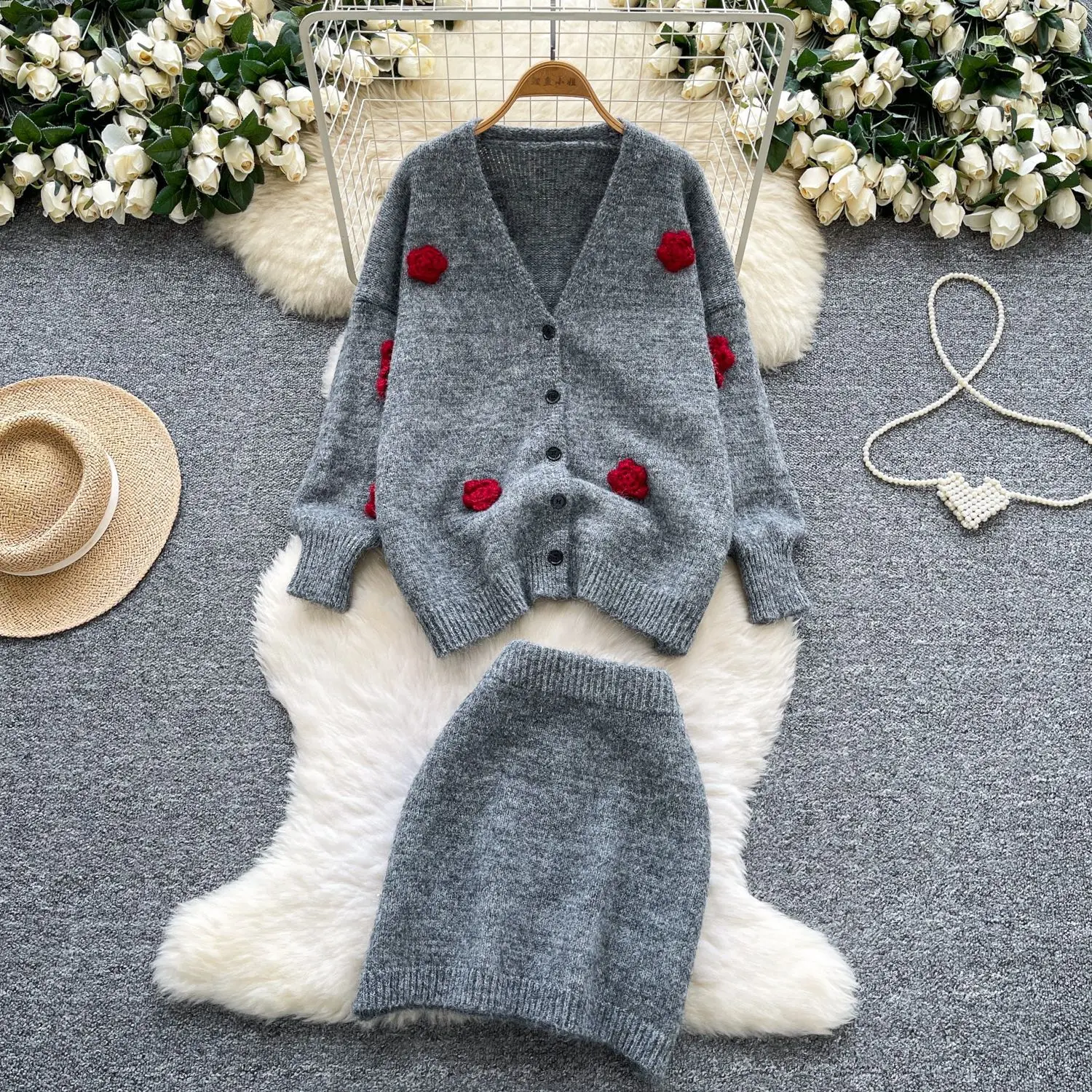 Two Pieces Women Knitted Dress Set Solid Matching Sets V Neck Cardigan Sweater Mini Lenth Skirt Loose Casual 2026 Autumn Winter
Two Pieces Women Knitted Dress Set Solid Matching Sets V Neck Cardigan Sweater Mini Lenth Skirt Loose Casual 2026 Autumn Winter