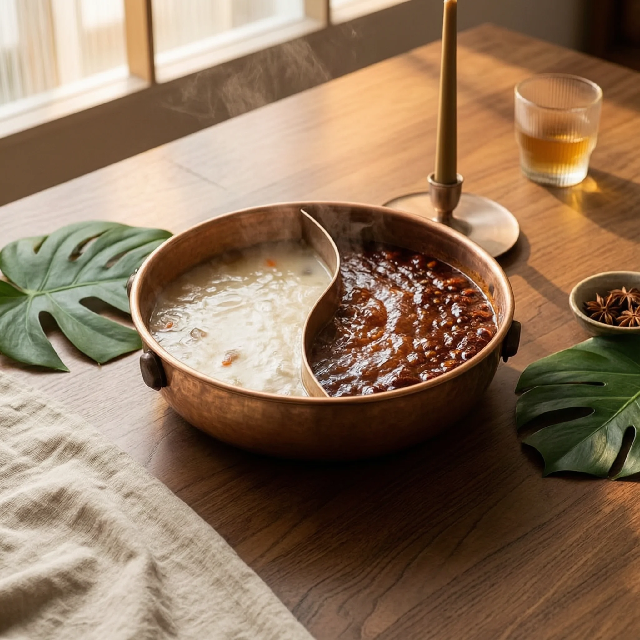 Retro Copper Dual Flavour Hot Pot Classic Divider Soup Cookware Thickened Design for Home and Restaurant
Retro Copper Dual Flavour Hot Pot Classic Divider Soup Cookware Thickened Design for Home and Restaurant